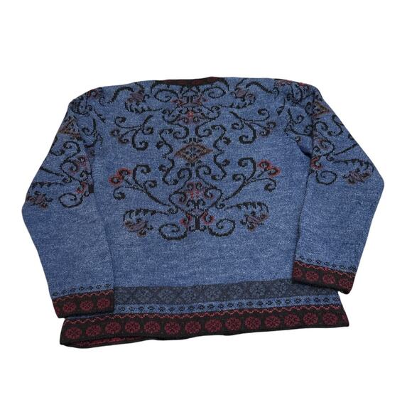 Peruvian Link Alpaca Zip Front Nordic Design Cardigan Sweater Size Medium - Picture 3 of 5